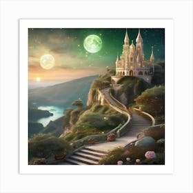 Fairytale Castle At Night 5 Art Print