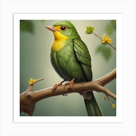 Green Bird Art Print