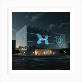 Building At Night Art Print