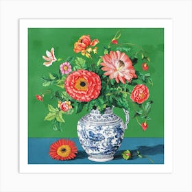 Chinoiserie Vase And Flowers A Timeless Traditional Art Style Art Print