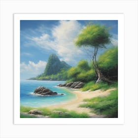 Tree By The Sea Art Print