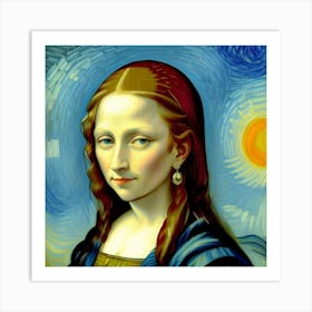 Youthful Mona Lisa A Reimagined Classic Art Print