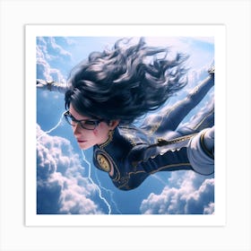 Bayonetta Skydiving Art Print