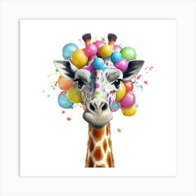 Birthday Giraffe 6 Art Print