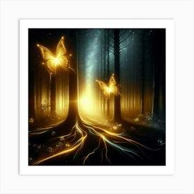 Butterfly In The Forest 32 Art Print