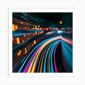 Blurred Lights In A City Art Print