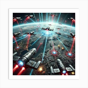 Orbital Siege Network Locking Targets Converted Art Print