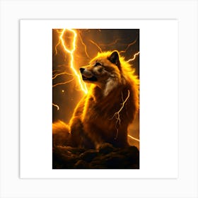 Lightning Wolf Art Print