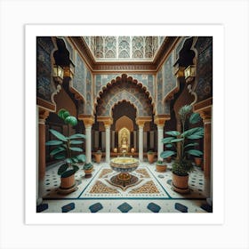 Courtyard Of A Moroccan Palace 1 Art Print