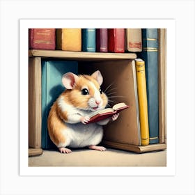 Hamster Reading A Book 16 Art Print