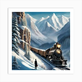 Train In The Mountains Art Print