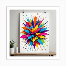 Colorful Paint Splatter Art Print