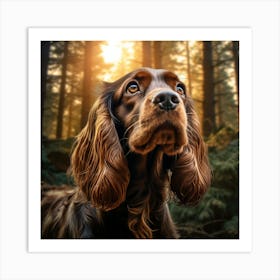 Spaniel In The Woods Art Print