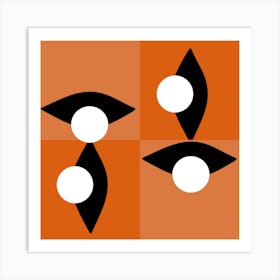 Orange Checkered Eye Art Print