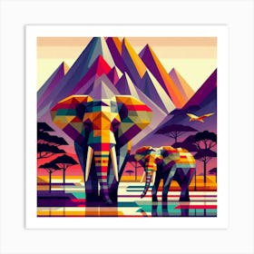 The Arctic Adventurers Elephants Art Print