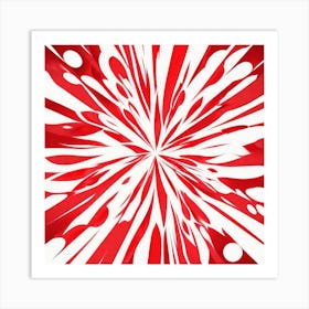 Abstract Red Burst Art Print