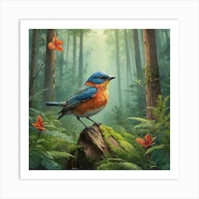 Bird In The Forest Art Print 0 Art Print