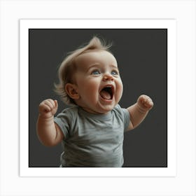 Default Trendy Baby Excited Drawing 2 Art Print