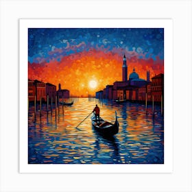 Venice At Sunset 1 Art Print