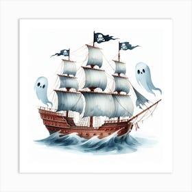 A ghost pirate ship 4 Art Print