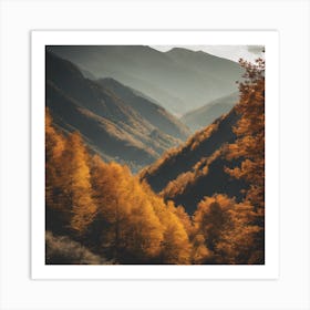 Autumn Trees In The Mountains 3 Art Print