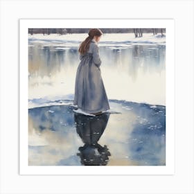 Girl In Winter Art Print