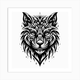 Tribal Wolf Head 2 Art Print