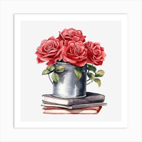 Roses In A Bucket 14 Art Print