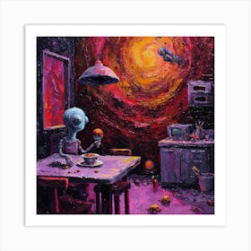 Alien In The Kitchen Art Print