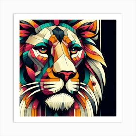 Geometric Lion Art Print