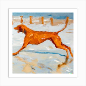 Dog On The Beach 5 Art Print