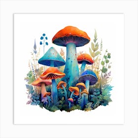 Colorful Mushrooms 10 Art Print