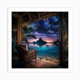 Bora Bora At Night 2 Art Print