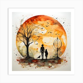 Joyful Moments Illustration Of Mother Child Happiness Art Print