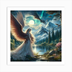 Angel In The Forest Art Print