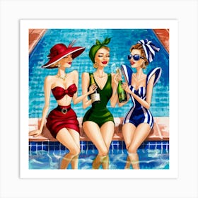 An Exquisite Illustration Of Three Fashionable Lad Pjjdotmyt9qnog9cgz X9g A1ssvh Fsqgzmyhj4ohauw Art Print