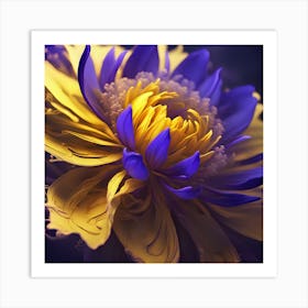 Blue And Yellow Flower Art Print