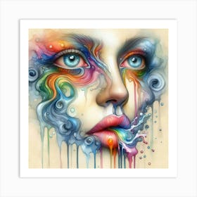 Colorful Face Art Print