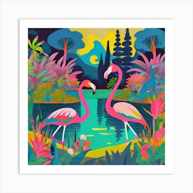 Flamingos 1 Art Print