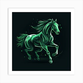 Green Horse 2 Art Print