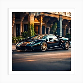 Black Lamborghini Art Print