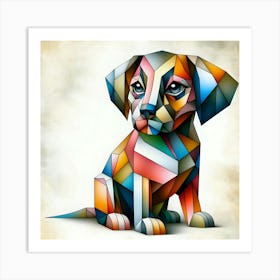 Polygonal Dog 2 Art Print