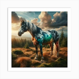 Horse In The Mountains Art Print