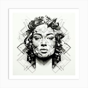 Geometric New Zealand Maori Woman 02 Art Print