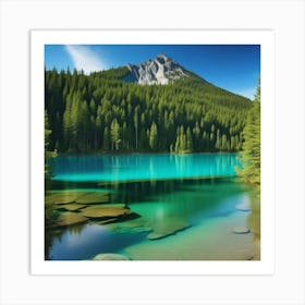 Blue Lake In The Mountains 17 Art Print