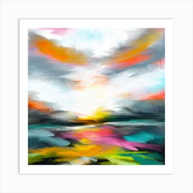 Abstract Landscape Sceen Square Art Print