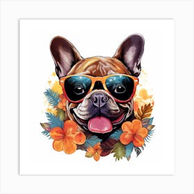 French Bulldog In Sunglasses 1 Art Print