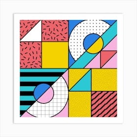 Memphis Futura Pattern 10 Art Print