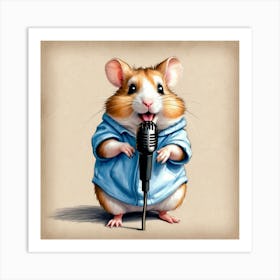 Hamster Singing 2 Art Print