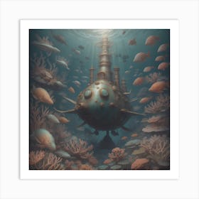 Submarine In The Ocean Art Print